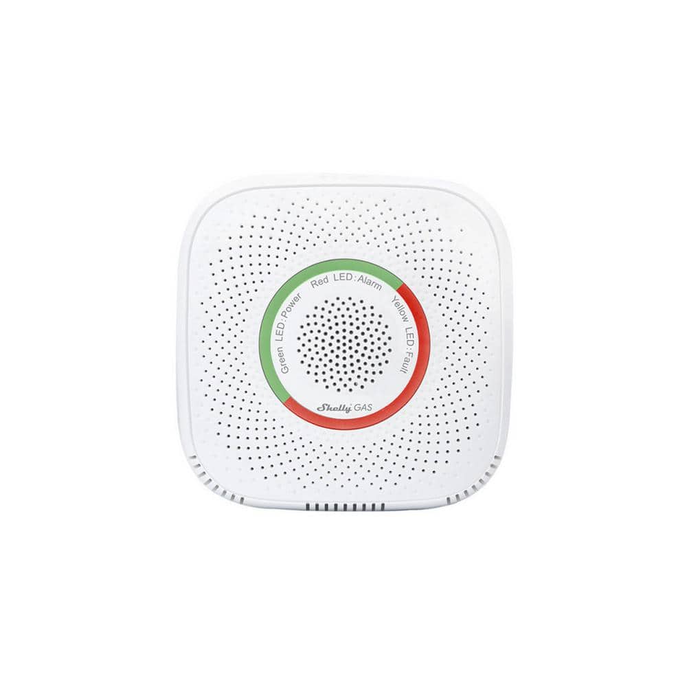 Shelly Gas LPG, Wi-Fi Operated Gas Sensor with Sound and Light Alarm, Certified Smart Gas Detection Sensor