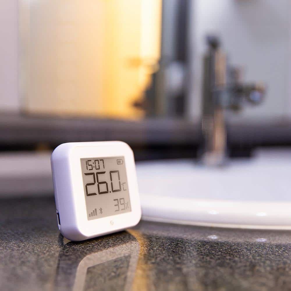 Shelly HandT Gen3 White, Wi-Fi and Bluetooth Smart Temperature and Humidity Sensor with Remote App, Control and Monitoring