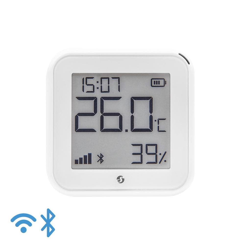 Shelly HandT Gen3 White, Wi-Fi and Bluetooth Smart Temperature and Humidity Sensor with Remote App, Control and Monitoring