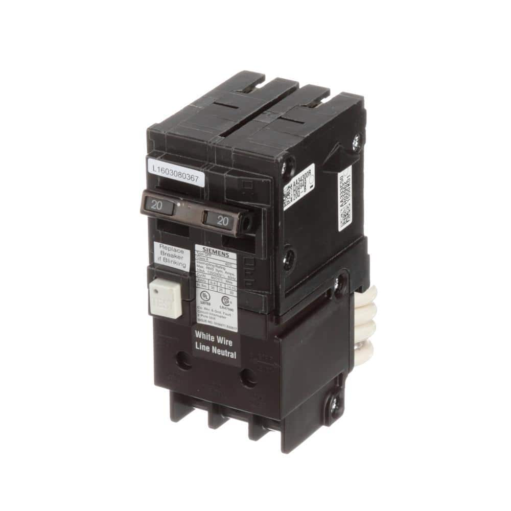 Siemens 20 Amp Double Pole Type QPF2 GFCI Circuit Breaker