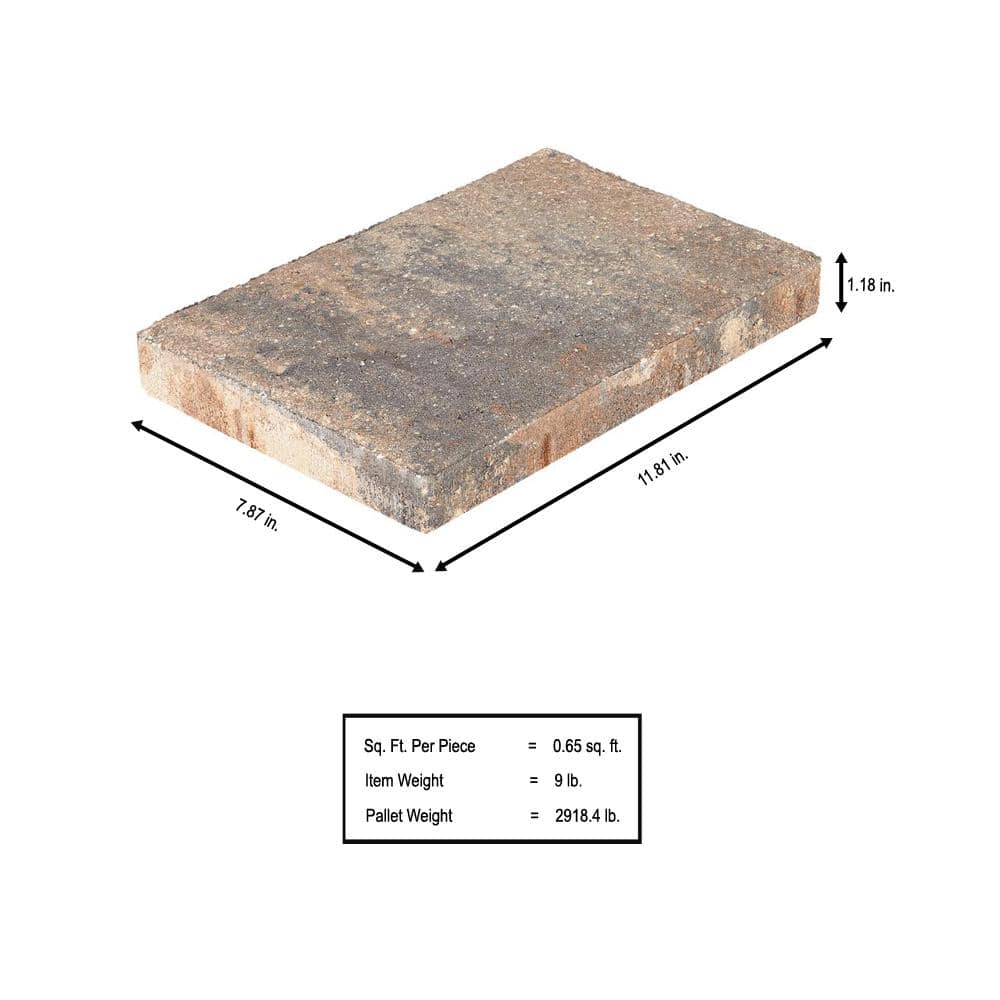 Pavestone Milano Large 11.75 in. x 7.75 in. x 1.25 in. Sierra Blend Concrete Paver (320 Pcs. / 207 Sq. ft. / Pallet)