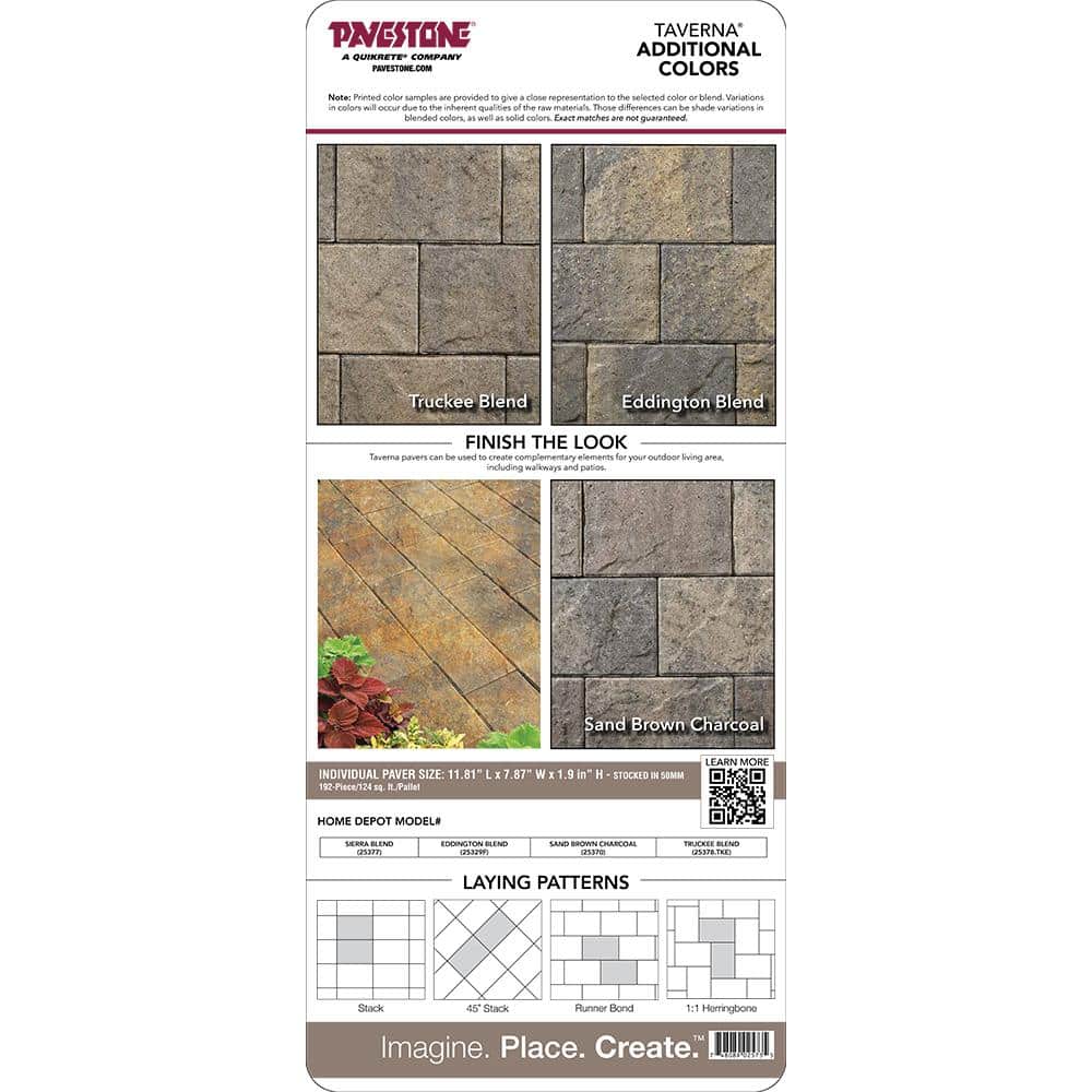 Pavestone Paper Sample Only of Taverna Rec 11.81 in. L x 7.87 in. W x 50 mm H Sierra Blend Concrete Paver (1-Piece)