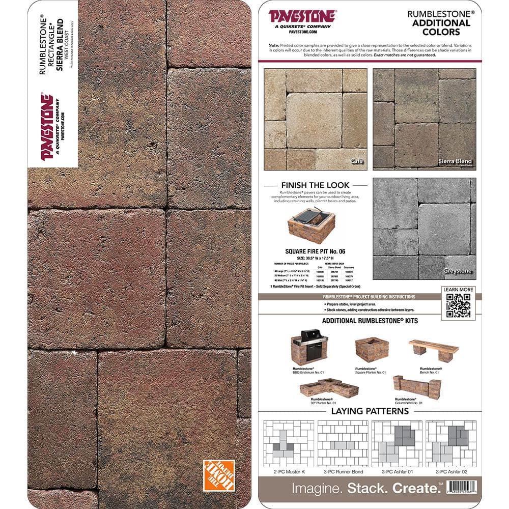 Pavestone PAPER SAMPLE - 10.5 in. x 7 in. Sierra Blend Rectangle Concrete Paver (1 - Piece)