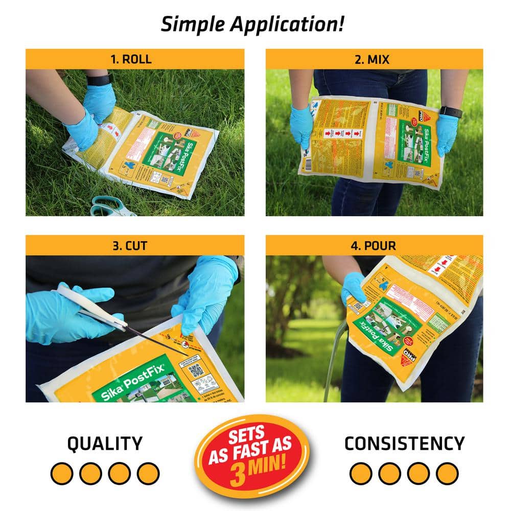 Sika 2 lb. PostFix Fence Post Mix, Mix-In-The-Bag Expanding Foam for Supporting Non-Structural Posts, Mailbox, Sign