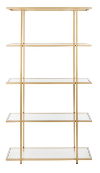 Safavieh Francis Gold/Clear Metal Etagere, 40 x 18 x 72 in
