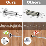 Angel Sar Stainless Steel Protector Sleeves for 1/8 in. 5/32 in. or 3/16 in. Deck Cable Railing (120-Pack)