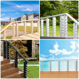 Angel Sar Stainless Steel Protector Sleeves for 1/8 in. 5/32 in. or 3/16 in. Deck Cable Railing (120-Pack)