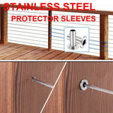 Angel Sar Stainless Steel Protector Sleeves for 1/8 in. 5/32 in. or 3/16 in. Deck Cable Railing (120-Pack)