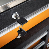 GEARWRENCH GSX 52 in. x 18 in. 11-Drawer Orange and Black Powder Coated Steel Rolling Tool Cabinet with Stainless Steel Worktop