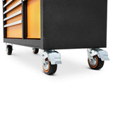 GEARWRENCH GSX 52 in. x 18 in. 11-Drawer Orange and Black Powder Coated Steel Rolling Tool Cabinet with Stainless Steel Worktop