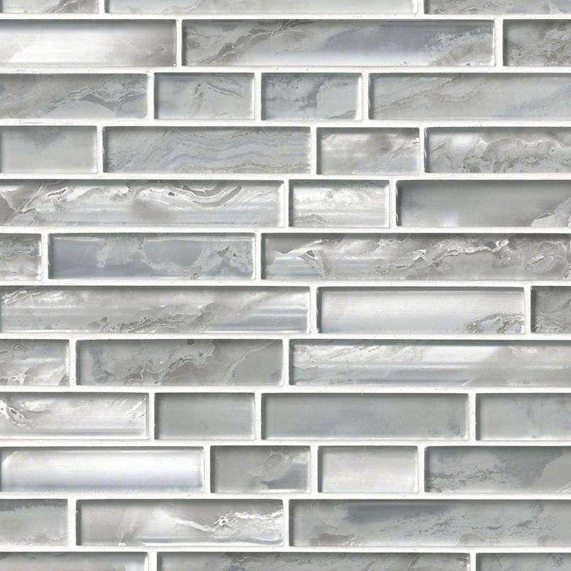 MSI Silver Canvas Interlocking 12 in. x 12 in. x 8 mm Glass Mesh-Mounted Mosaic Tile (10 sq. ft. / case)