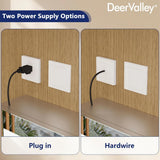DEERVALLEY 48 in. W x 32 in. H Rectangular Silver Aluminum Surface LED Light Medicine Cabinet with Mirror, Anti-Fog, Double Doors