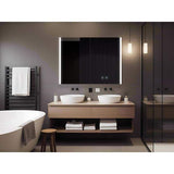 DEERVALLEY 32 in. W x 24 in. H Rectangular Wall Mounted LED Light Medicine Cabinet with Mirror, Anti-Fog, Double Doors