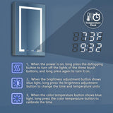 ExBrite 20 in. W x 32 in. H Rectangular Silver Aluminum Recessed/Surface Mount Left Dimmable Medicine Cabinet with Mirror