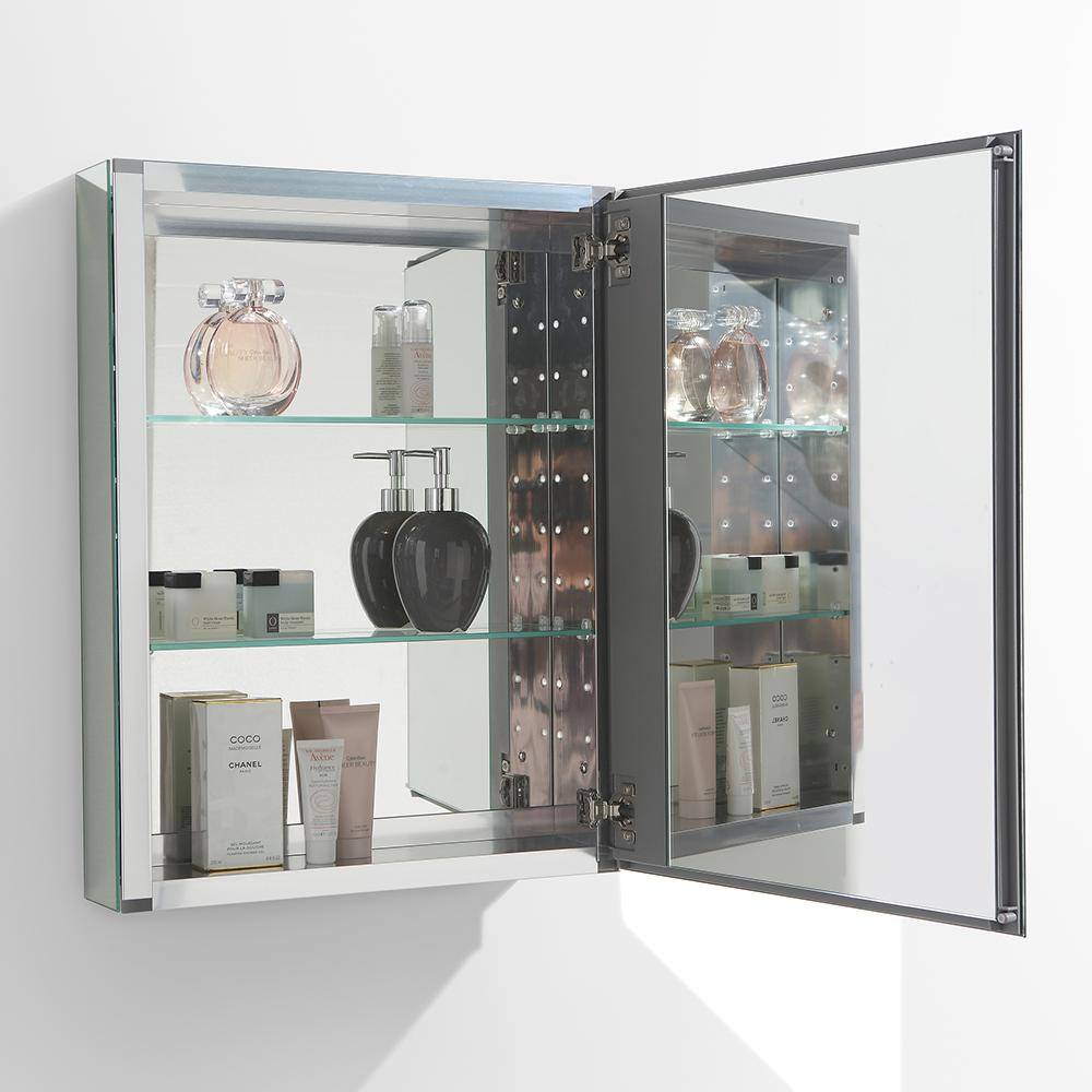 Fresca 20 in. W x 26 in. H x 5 in. D Framed Recessed or Surface-Mount Bathroom Medicine Cabinet