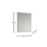 Fresca 20 in. W x 26 in. H x 5 in. D Framed Recessed or Surface-Mount Bathroom Medicine Cabinet