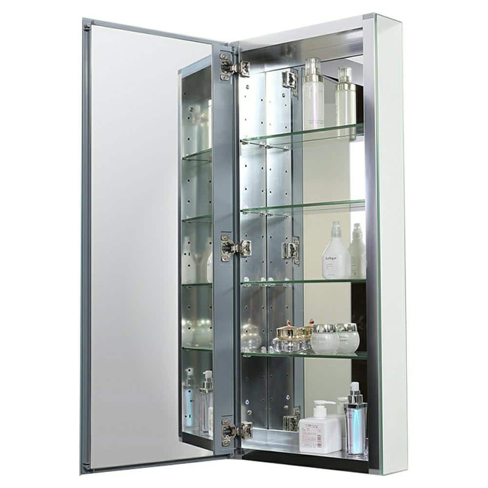 Fresca 20 in. W x 36 in. H x 5 in. D Frameless Recessed or Surface-Mounted Bathroom Medicine Cabinet