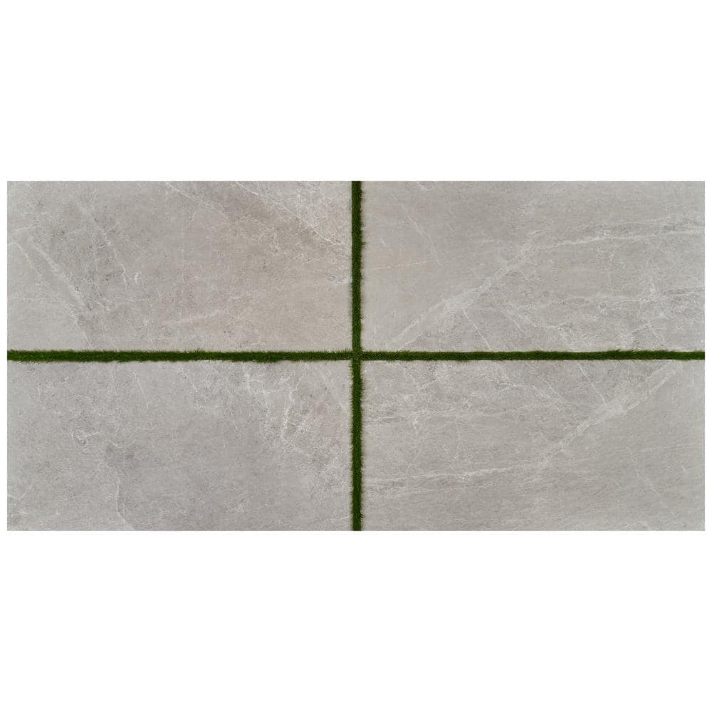 Ivy Hill Tile LithoTech 23.62 in. x 47.24 in. x 0.78 in. Silver Gray Matte Porcelain Floor Paver Tile (7.74 sq. ft./Each)