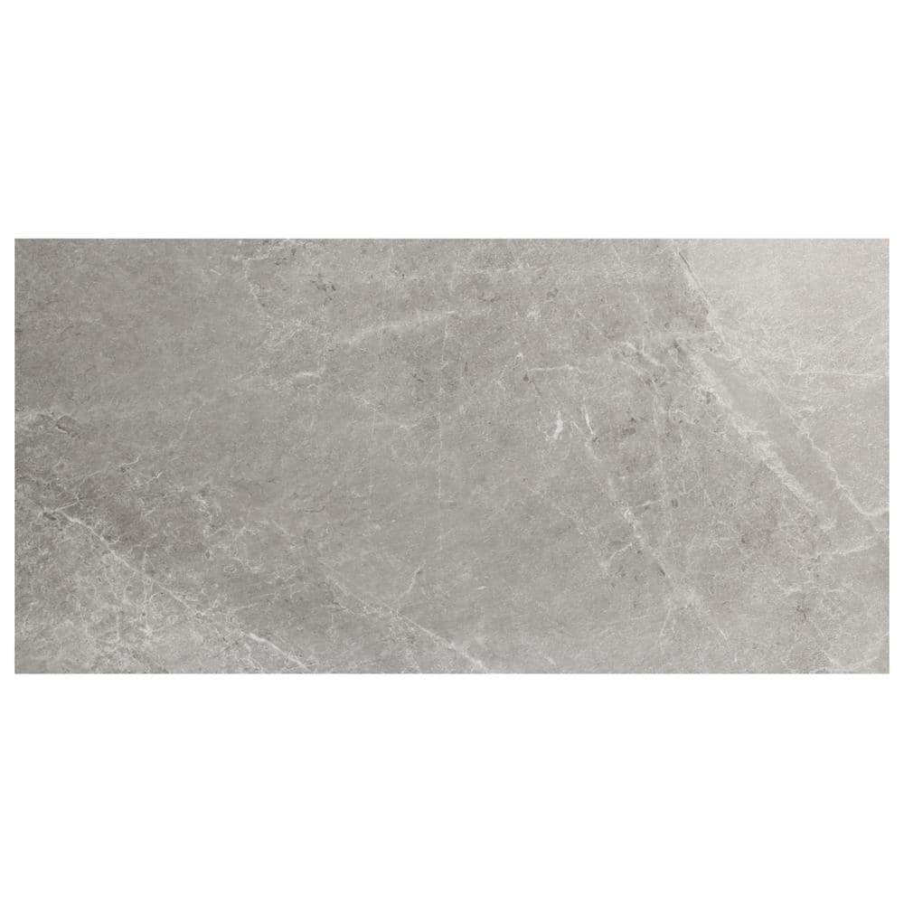 Ivy Hill Tile LithoTech 23.62 in. x 47.24 in. x 0.78 in. Silver Gray Matte Porcelain Floor Paver Tile (7.74 sq. ft./Each)