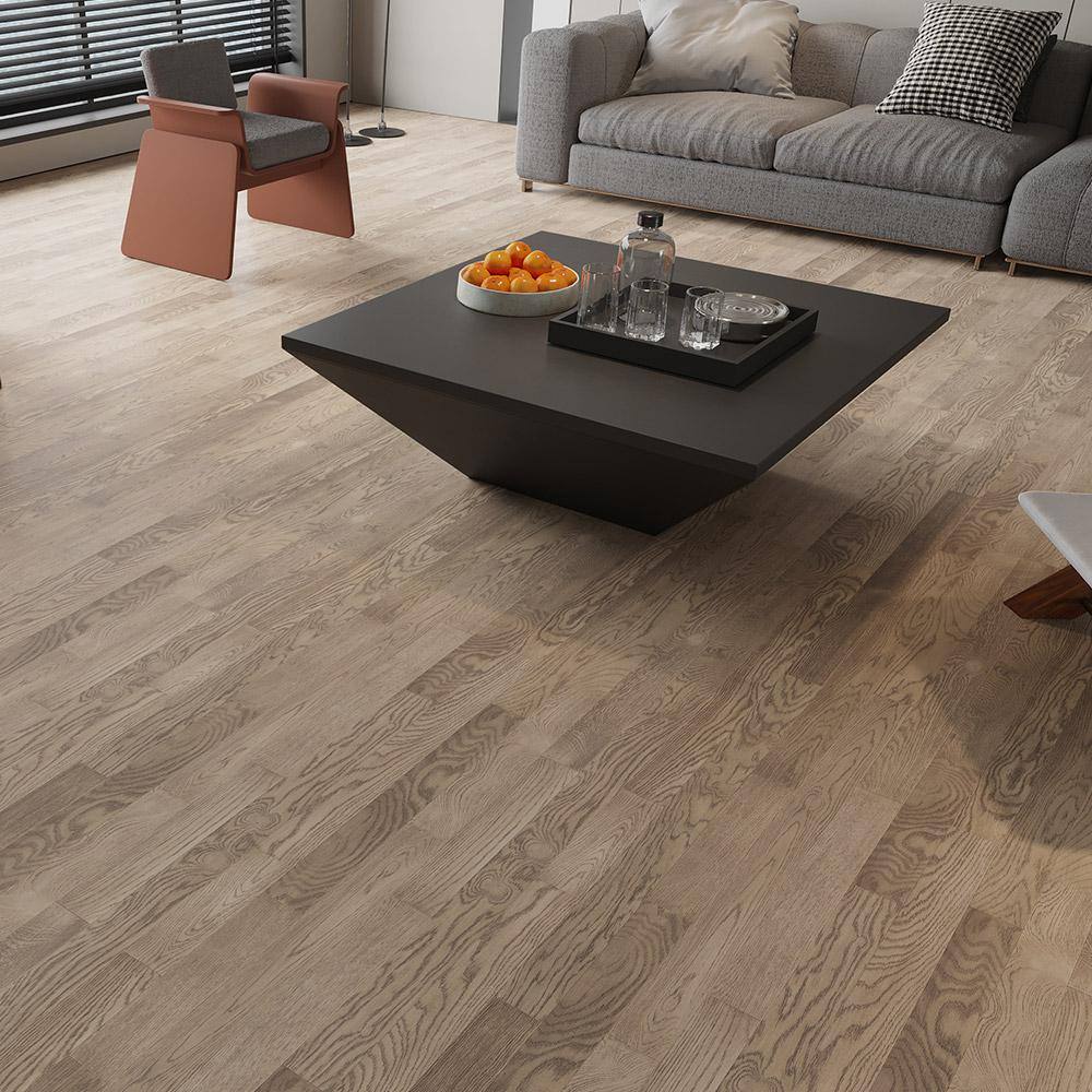 Selkirk Silver Grey Oak 3/8 in. T x 3 in. W Tongue and Groove Wire Brushed Engineered Hardwood Flooring (35.34 sq.ft./case)