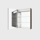 HMMHVV 20 in. W x 28 in. H Rectangular Aluminum Left Surface Mount Smart LED Lighted Wall Bathroom Medicine Cabinet with Mirror