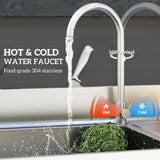 HOMEIBRO 39 in. Freestanding Laundry Utility Sink Stainless Steel with Left Bowl