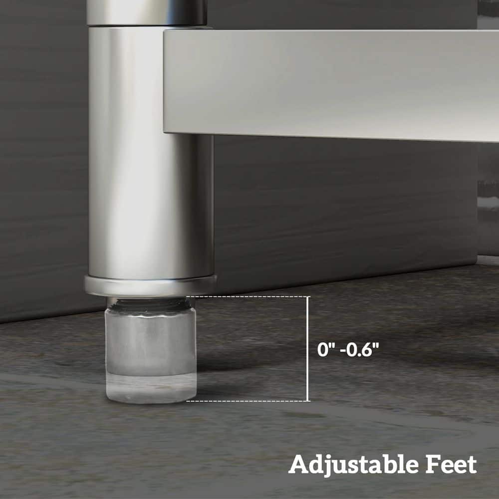 HOMEIBRO 39 in. Freestanding Laundry Utility Sink Stainless Steel with Left Bowl