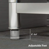 HOMEIBRO 39 in. Freestanding Laundry Utility Sink Stainless Steel with Left Bowl