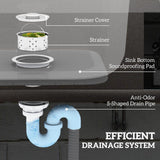 HOMEIBRO 39 in. Freestanding Laundry Utility Sink Stainless Steel with Left Bowl