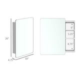 kleankin 18 in. W x 26 in. H Bathroom Silver Recessed/Surface Mount Medicine Cabinet with Mirror, Storage Shelf, Stainless Steel