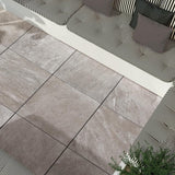 Alpe Silver 24 in. x 24 in. x 0.75 in. Quartzite-Look Porcelain Paver for Outdoor Patios