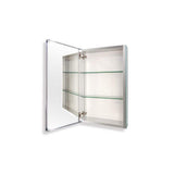 15 in. W x 26 in. H Silver Recessed/Surface Mount Medicine Cabinet with Mirror Bathroom Large Storage Left Swing