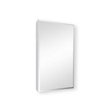 15 in. W x 26 in. H Silver Recessed/Surface Mount Medicine Cabinet with Mirror Bathroom Large Storage Left Swing