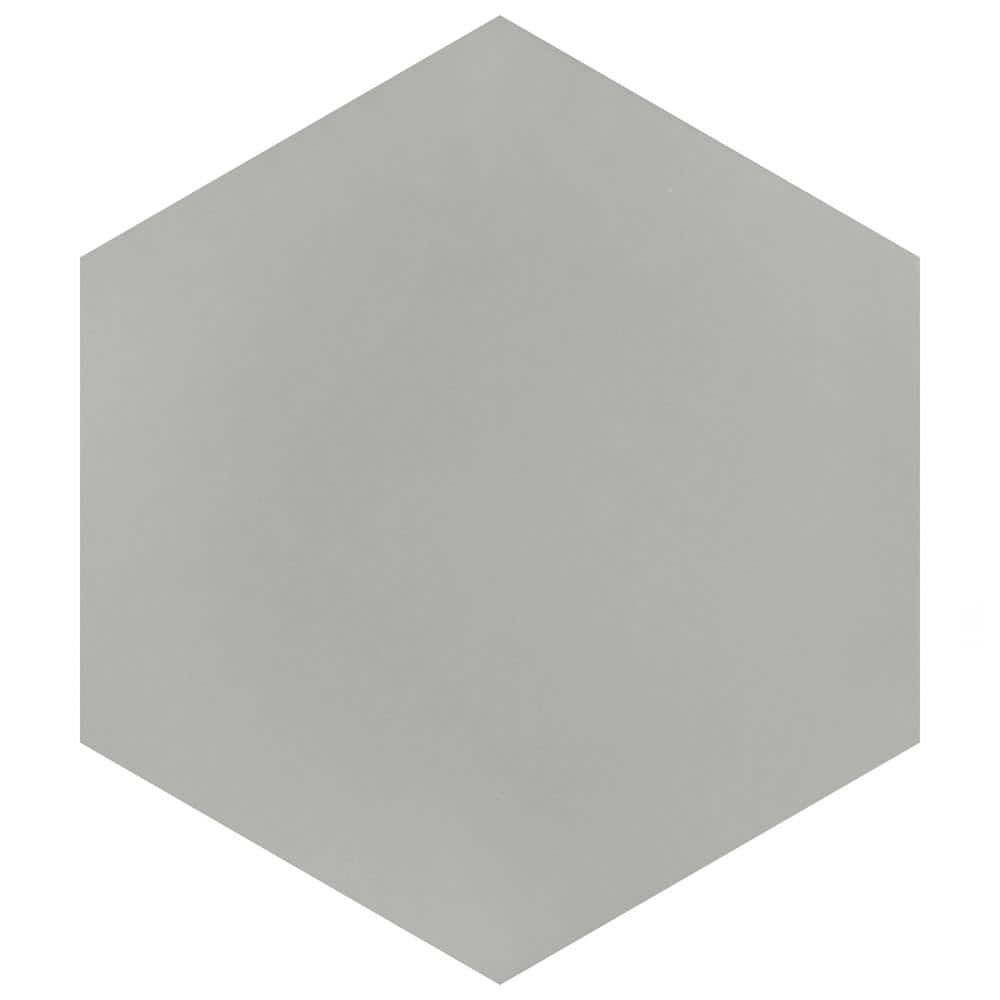 Merola Tile Textile Hex Silver 8-5/8 in. x 9-7/8 in. Porcelain Floor and Wall Tile (11.56 sq. ft. / case)