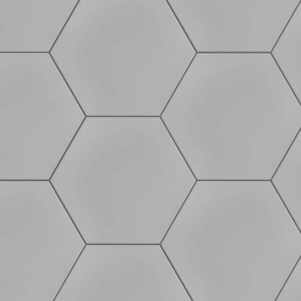 Merola Tile Textile Hex Silver 8-5/8 in. x 9-7/8 in. Porcelain Floor and Wall Tile (11.56 sq. ft. / case)