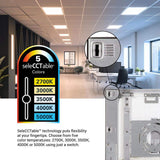 Metalux 1 ft. x 1 ft. Integrated LED Panel Light, Selectable 2000/1500/1000 Lumens and 2700/3000/3500/4000/5000 Sel CCT