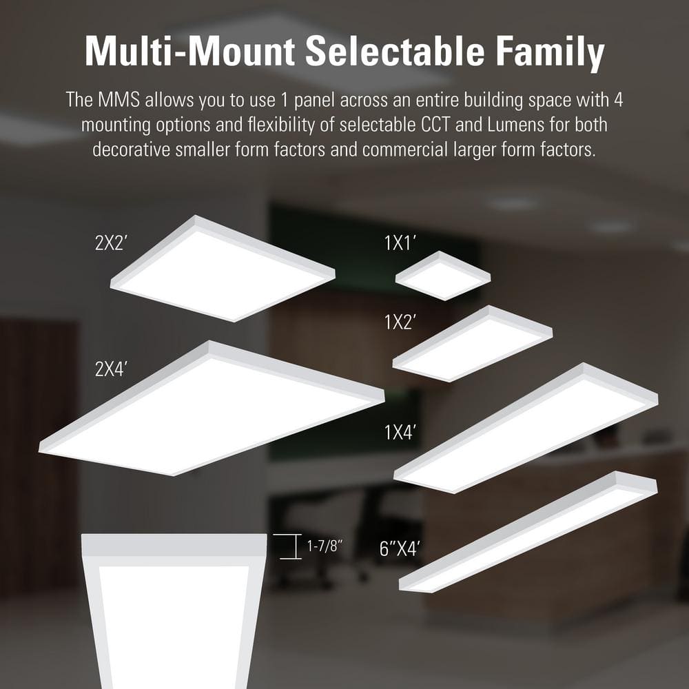 Metalux 1 ft. x 2 ft. Integrated LED Panel Light, Selectable 3000/2400/1800 Lumens and 2700/3000/3500/5000 Sel CCT