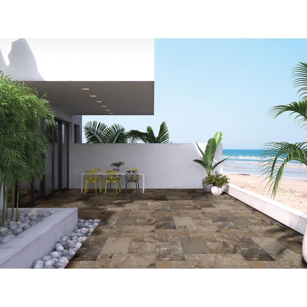 MSI Silver 10 Piece Tumbled Travertine Paver Tile Kit (480 Sq. ft. / Pallet)