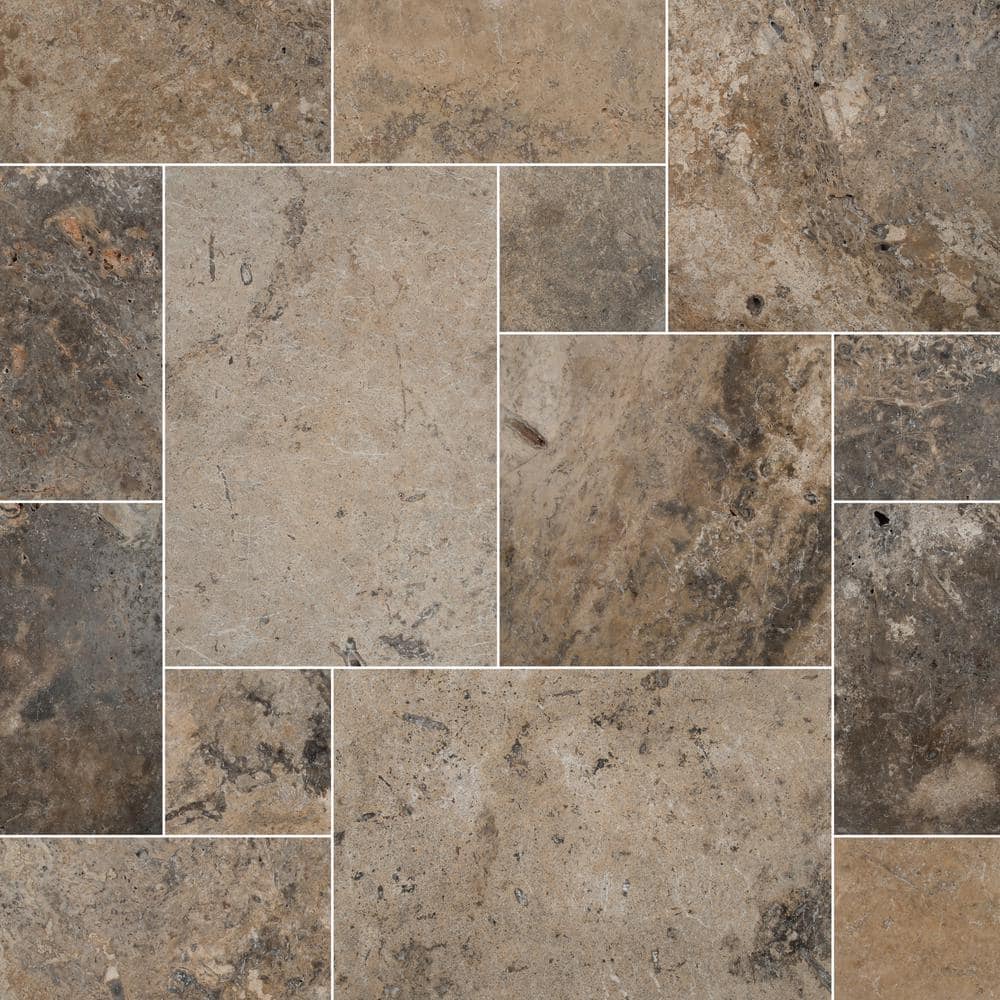 MSI Silver 10 Piece Tumbled Travertine Paver Tile Kit (160 Sq. ft. / Pallet)