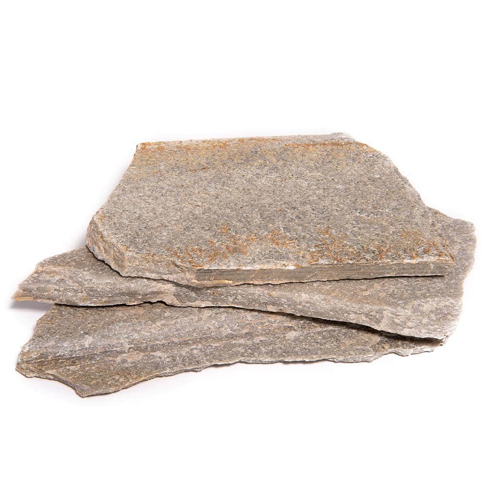 Southwest Boulder & Stone 16 in. x 12 in. x 2 in. 120 sq. ft. Silver Quartzite Natural Flagstone for Landscape, Gardens and Pathways