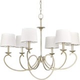 Progress Lighting Savor Collection 6-Light Silver Ridge Chandelier with Shade
