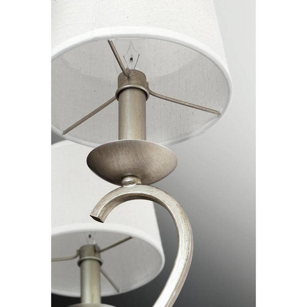 Progress Lighting Savor Collection 6-Light Silver Ridge Chandelier with Shade