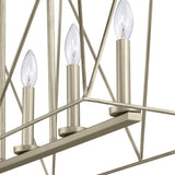 Progress Lighting Ferncroft 5-Light Silver Ridge Chandelier with Antique Nickel Accents