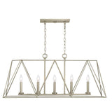 Progress Lighting Ferncroft 5-Light Silver Ridge Chandelier with Antique Nickel Accents