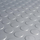 Rubber-Cal "Coin-Grip Metallic" 4 ft. x 6 ft. Silver Commercial PVC Flooring