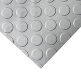 Rubber-Cal "Coin-Grip Metallic" 4 ft. x 8 ft. Silver Commercial PVC Flooring