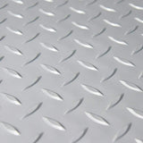 Rubber-Cal Diamond-Plate Metallic 4 ft. x 4 ft. Silver PVC Flooring (16 sq. ft.)
