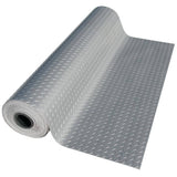 Rubber-Cal Diamond-Plate Metallic 4 ft. x 6 ft. Silver PVC Flooring (24 sq. ft.)