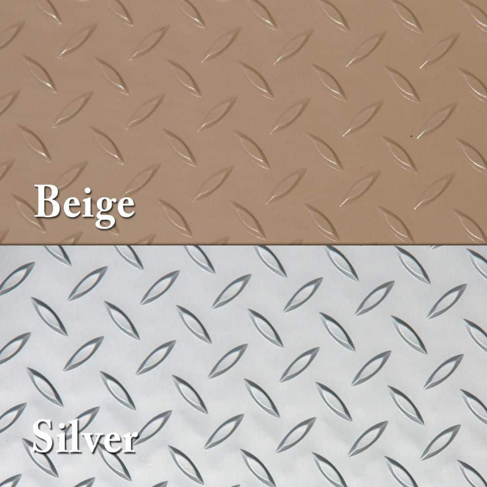 Rubber-Cal Diamond-Plate Metallic 4 ft. x 9 ft. Silver PVC Flooring (36 sq. ft.)
