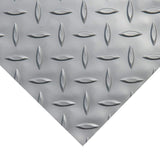 Rubber-Cal Diamond-Plate Metallic 4 ft. x 9 ft. Silver PVC Flooring (36 sq. ft.)